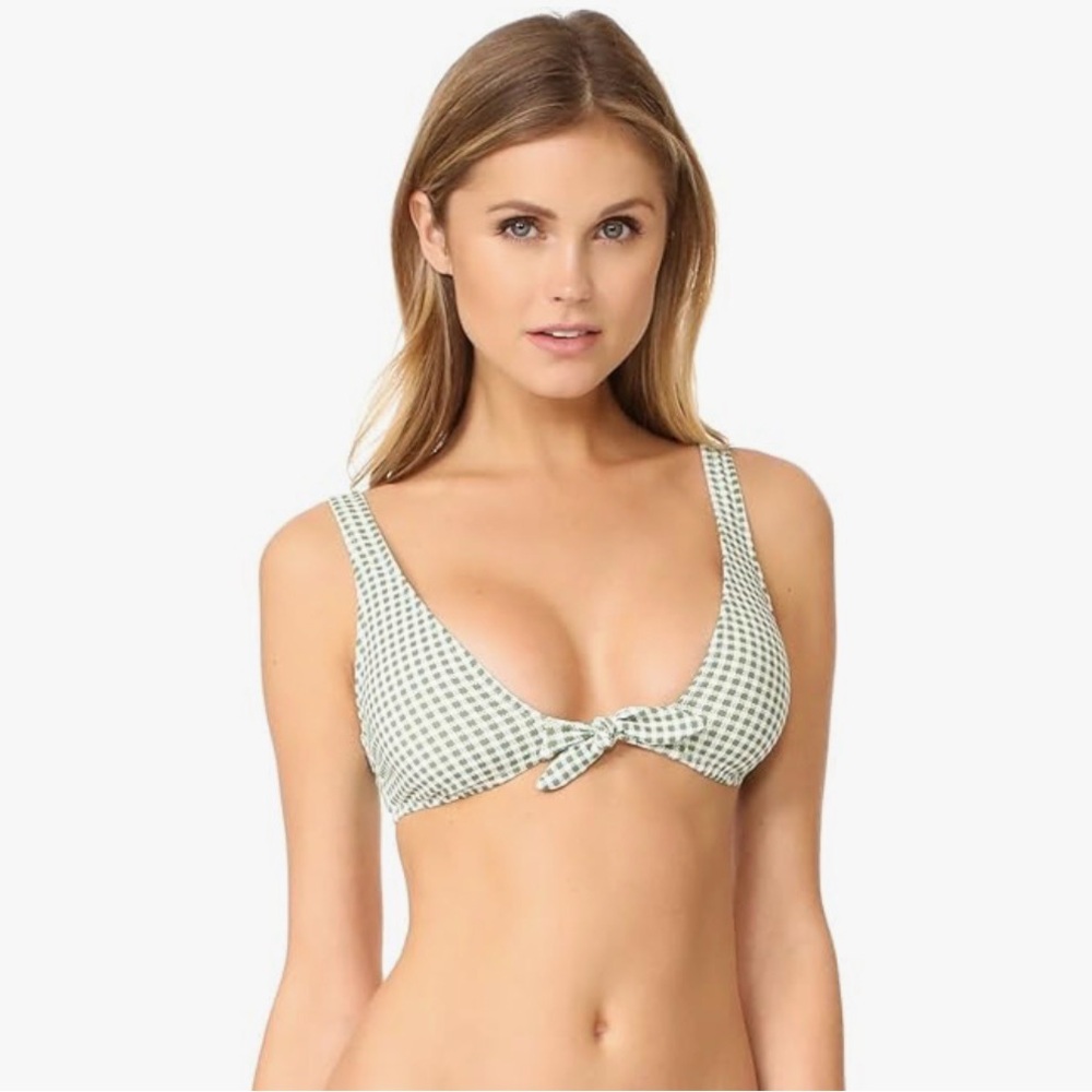 Eberjey Green Gingham Cassidy Bikini Top Small